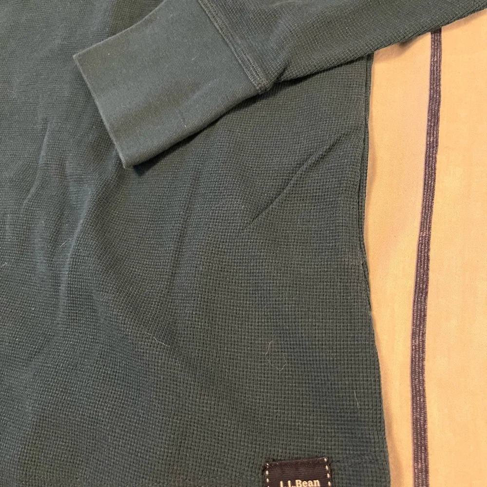 L.L. Bean Dark Green Waffle Knit Shirt - Picture 4 of 4